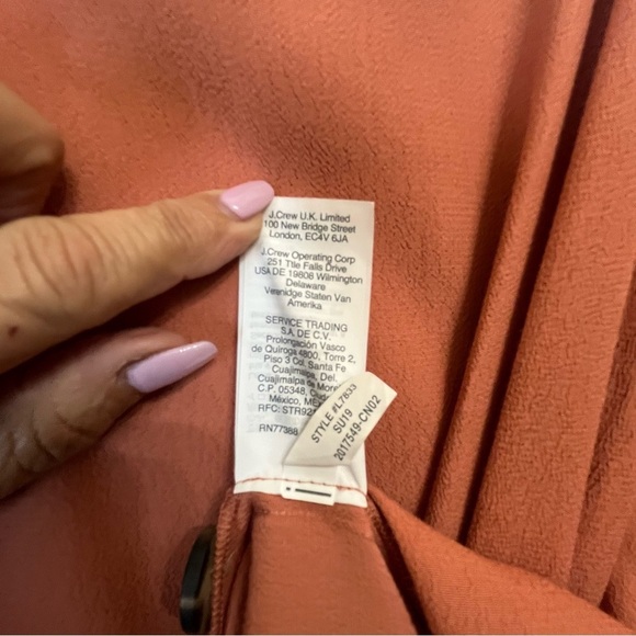 Madewell Terracotta Fall V Neck Side Button Casual Loose Shift Easy Dress SZ 2X - Picture 11 of 12